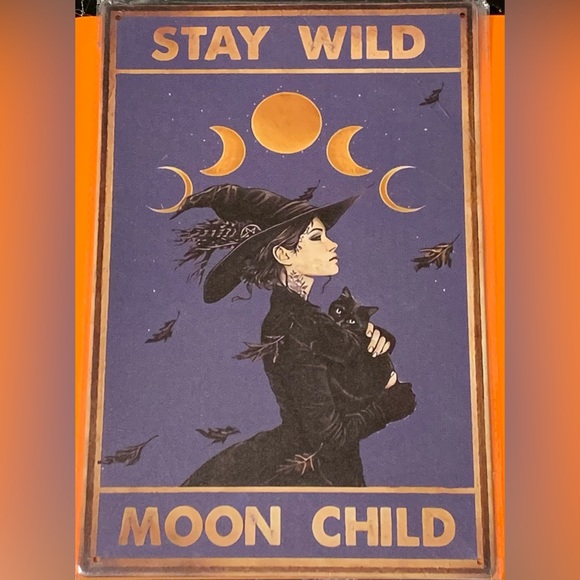 Witch beware of the cat metal tin poster - Picture 2 of 4